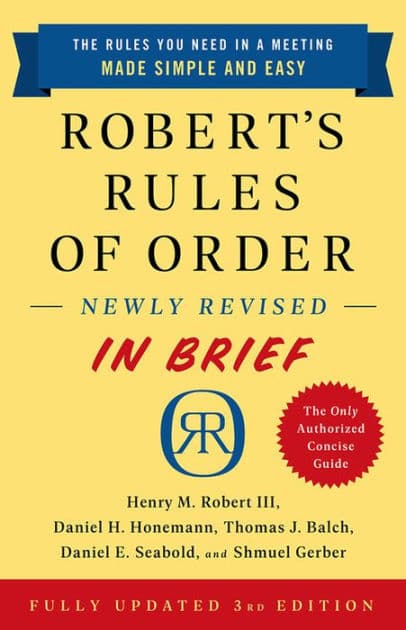 Robert's Rules of Order Newly Revised In Brief, 3rd edition by Henry M. Robert III