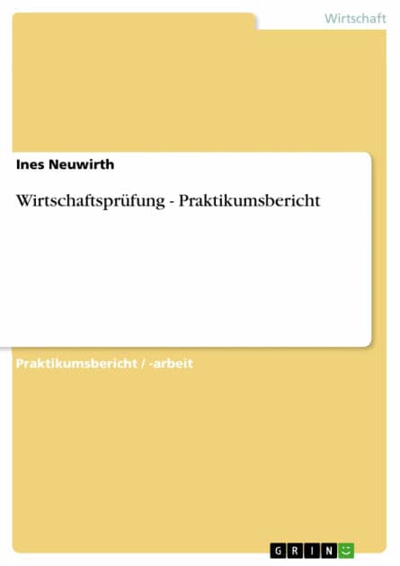 Wirtschaftsprüfung - Praktikumsbericht by Ines Neuwirth