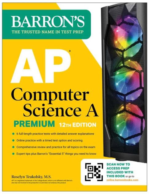 AP Computer Science A Premium, 12th Edition: Prep Book with 6 Practice Tests + Comprehensive Review + Online Practice by Barron's Educational Series