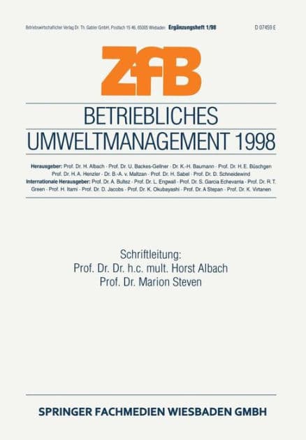 Betriebliches Umweltmanagement 1998 by Horst Albach