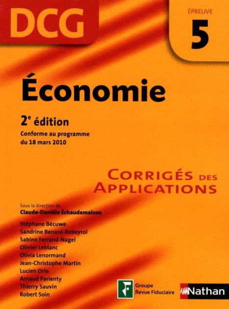 Economie - épreuve 5 - DCG corrigés Format : ePub 2 DCG by Stéphane Becuwe