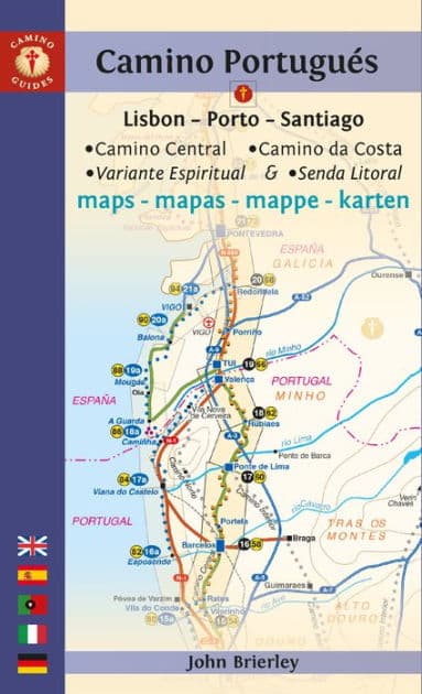 Camino Portugués Maps: Lisbon - Porto - Santiago / Camino Central, Camino de la Costa, Variente Espiritual & Senda Litoral by John Brierley