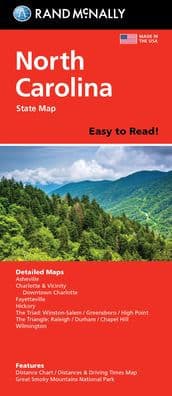 North Carolina Easy to Read by Rand McNally