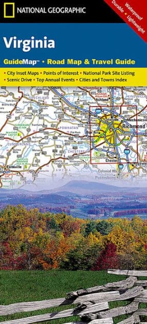 Virginia Guide Map by National Geographic