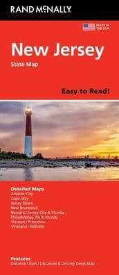 New Jersey Easy to Read State Map by Rand McNally