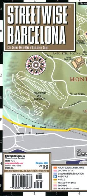 Streetwise Barcelona Map - Laminated City Center Street Map of Barcelona, Spain by Michelin