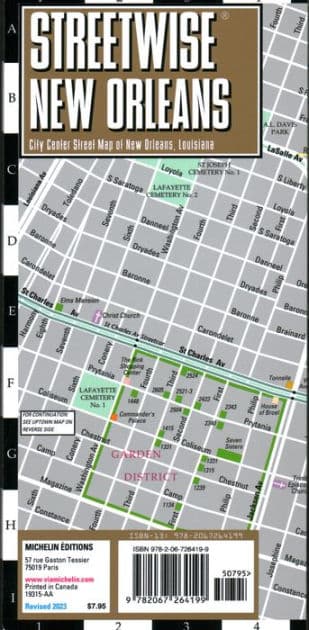 Streetwise New Orleans Map- Laminated City Center Street Map of New Orleans, Louisiana by Michelin