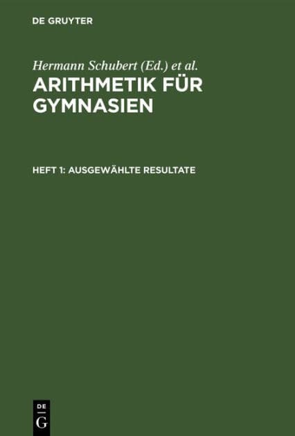 Ausgewählte Resultate by Hermann Schubert