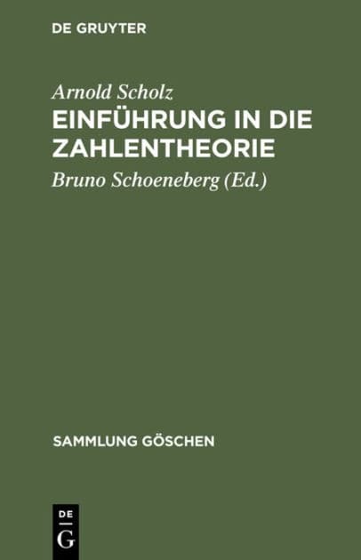 Einführung in die Zahlentheorie by Arnold Scholz