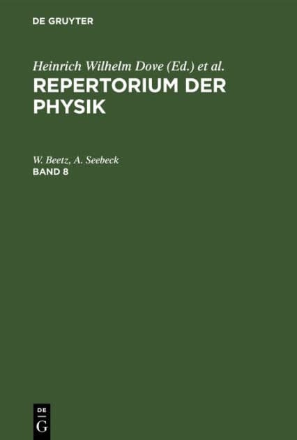 Repertorium der Physik. Band 8 by W. Beetz
