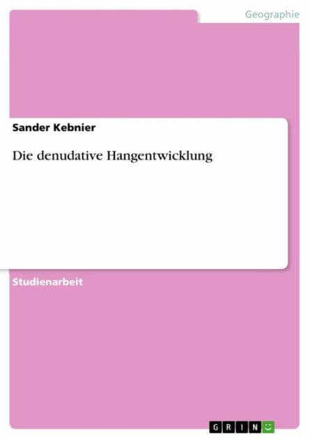 Die denudative Hangentwicklung by Sander Kebnier
