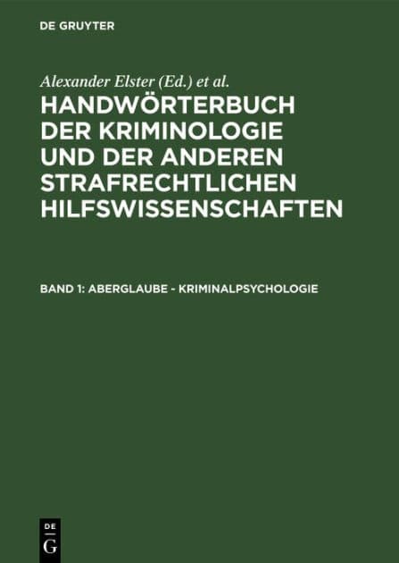 Aberglaube - Kriminalpsychologie by Alexander Elster