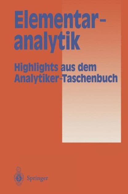 Elementaranalytik: Highlights aus dem Analytiker-Taschenbuch by Helmut Günzler