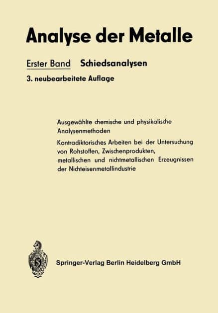 Analyse der Metalle by Chemikerausschuß