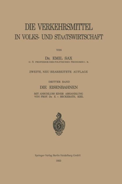 Die Eisenbahnen by Emil Sax