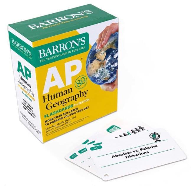 AP Human Geography Flashcards, Fifth Edition: Up-to-Date Review + Sorting Ring for Custom Study by Barron's Educational Series