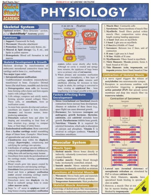 Physiology: QuickStudy Laminated Reference Guide by W Randy Brooks