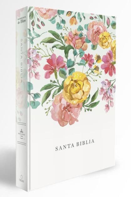Biblia Reina Valera 1960 tamaño manual, tapa dura, flores rosadas / Spanish Bible RVR 1960 Handy Size, LP, HC, pink flowers by Reina Valera Revisada 1960