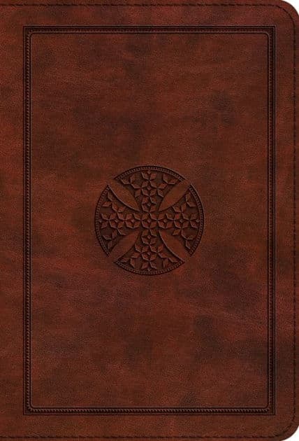 ESV Large Print Compact Bible, Red Letter (TruTone, Brown, Mosaic Cross Design) by Crossway