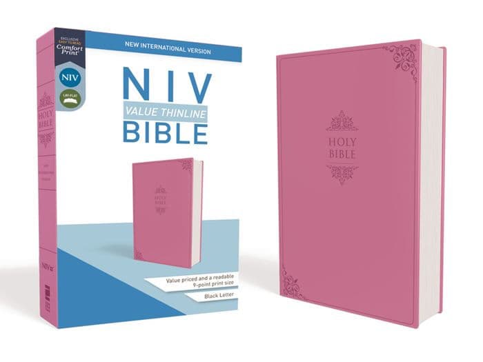NIV, Value Thinline Bible, Leathersoft, Pink, Comfort Print by Zondervan