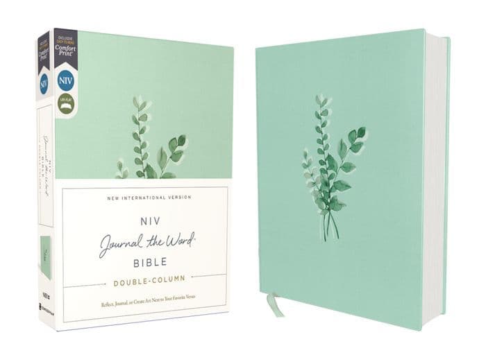 NIV, Journal the Word Bible (Perfect for Note-Taking), Double-Column, Cloth over Board, Teal, Red Letter, Comfort Print: Reflect, Take Notes, or Create Art Next to Your Favorite Verses by Zondervan