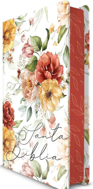 Biblia RVR 1960 letra grande tamaño manual, HC, flores rosadas y cantos pintados / Spanish Bible RVR 1960 Handy Size Large Print with flowers and sprayed edge by Reina Valera Revisada 1960