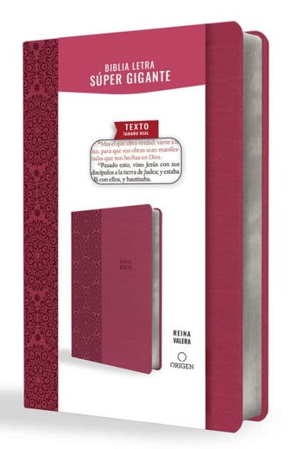 Biblia Reina Valera letra súper gigante, símil piel fucsia / Spanish Bible Reina Valera Super Giant Print, Fuchsia Leathersoft by Reina Valera 1909