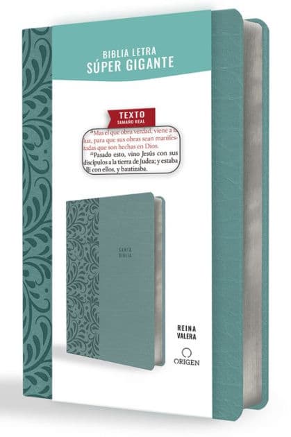 Biblia Reina Valera letra súper gigante, símil piel aguamarina / Spanish Bible Reina Valera Super Giant Print, Aquamarine Leathersoft by Reina Valera 1909