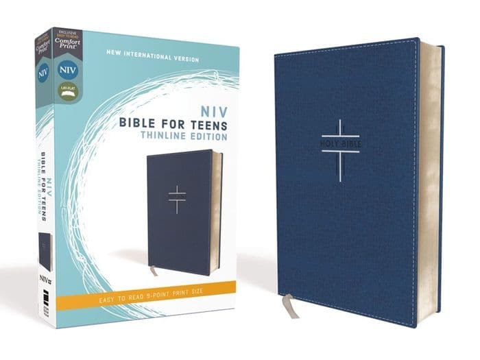 NIV, Bible for Teens, Thinline Edition, Leathersoft, Blue, Red Letter, Comfort Print by Zondervan