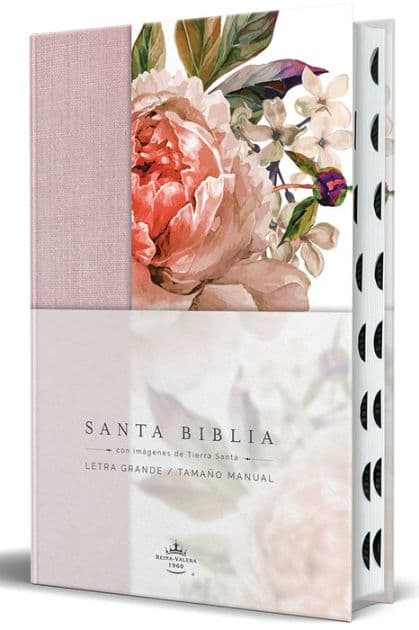 Biblia Reina Valera 1960 letra grande. Tela rosada con flores, manual con índice / Spanish Bible RVR 1960, Large Print, Pink Floral Cloth with Index by Reina Valera Revisada 1960