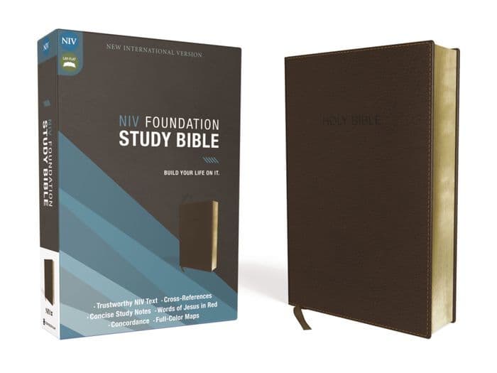 NIV, Foundation Study Bible, Leathersoft, Brown, Red Letter by Zondervan