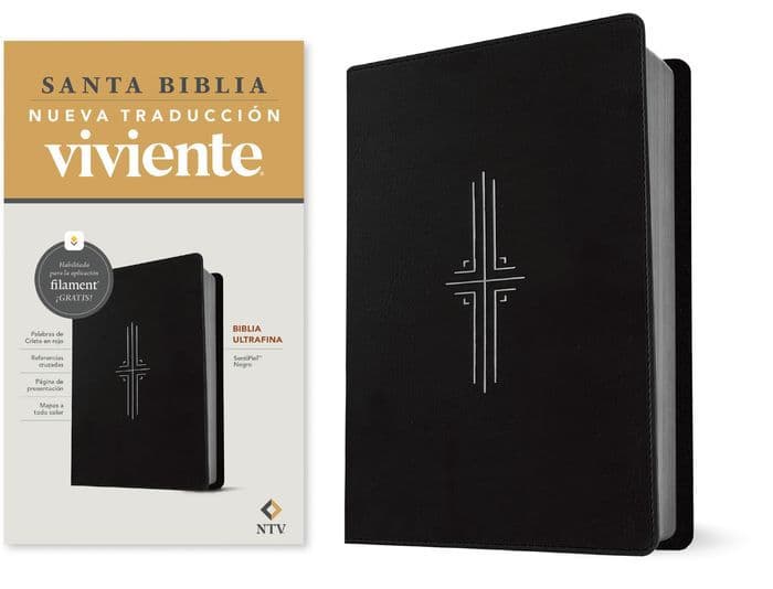 Biblia ultrafina NTV, con Filament (SentiPiel, Negro, Letra Roja) by Tyndale