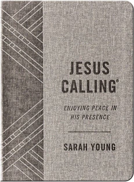 Jesus Calling, Textured Gray Leathersoft, with Full Scriptures: Enjoying Peace in His Presence (A 365-Day Devotional) - The Perfect Christian Father's Day Gifts for Dad by Sarah Young