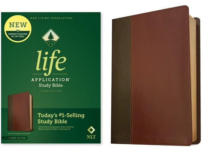 NLT Life Application Study Bible, Third Edition (LeatherLike, Brown/Mahogany, Red Letter) by Tyndale