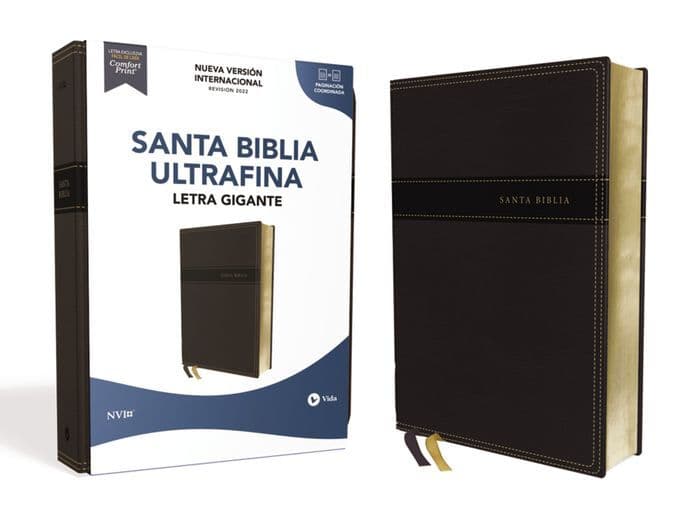 NVI, Santa Biblia, Revisión 2022, Ultrafina, Letra Gigante, Leathersoft, Negro, Palabras de Jesús en Rojo, Comfort Print by Nueva Versión Internacional