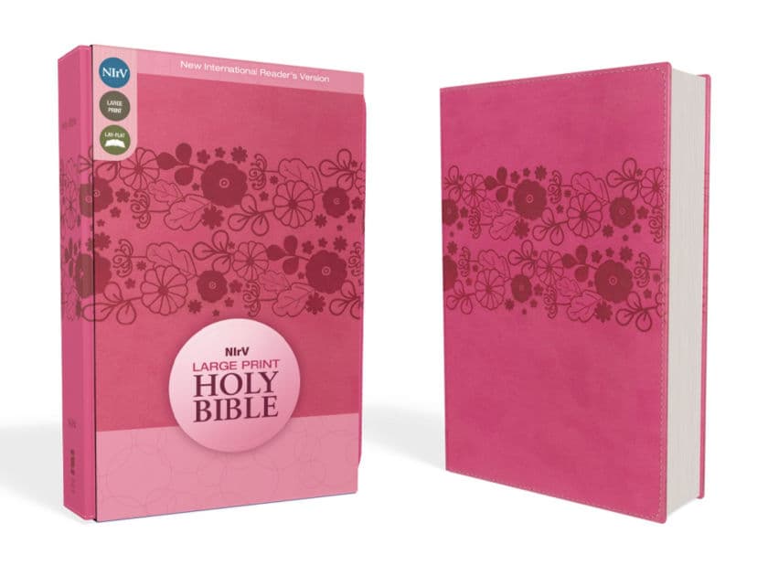 NIrV, Holy Bible, Large Print, Leathersoft, Pink by Zondervan