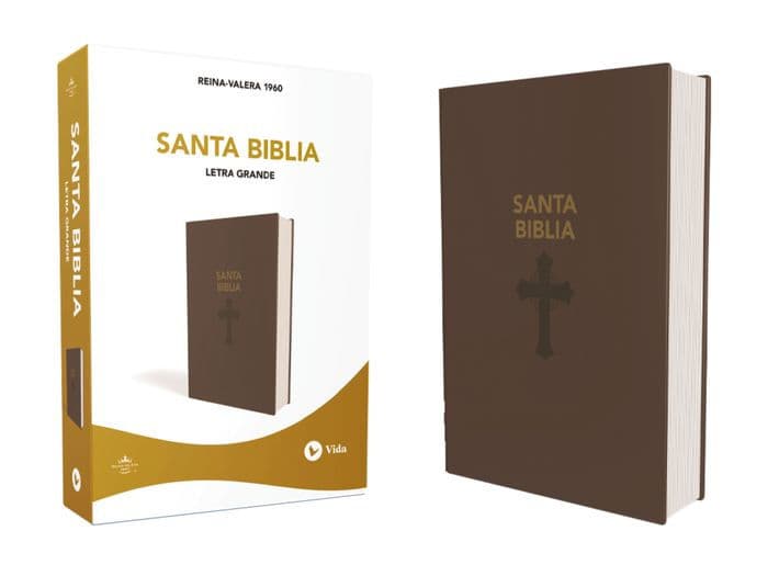 RVR60, Santa Biblia, Letra Grande, Leathersoft, Café, Palabras de Jesús en Rojo by RVR 1960- Reina Valera 1960