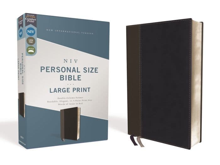 NIV, Personal Size Bible, Large Print, Leathersoft, Black, Red Letter, Comfort Print by Zondervan
