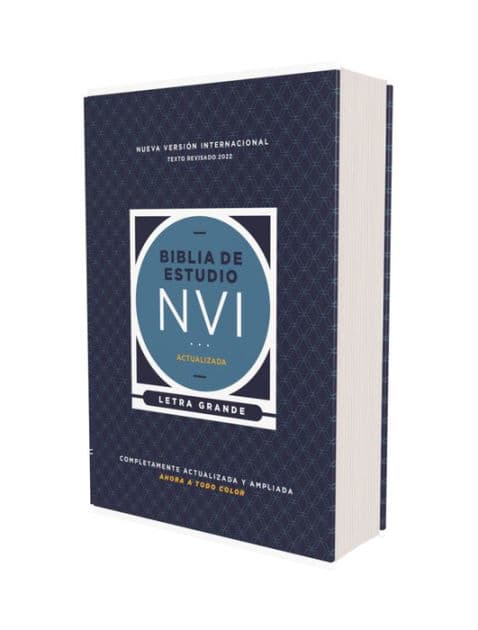 NVI, Biblia de Estudio actualizada, Revisión 2022, Letra grande, Tapa Dura, Interior a color, Palabras de Jesús en Rojo, Comfort Print by Nueva Versión Internacional