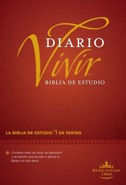 Biblia de estudio del diario vivir RVR60 (Tapa dura, Vino tinto, Letra Roja) by Tyndale