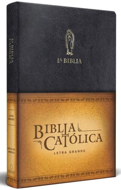 La Biblia Católica: Tamaño grande, Edición letra grande piel negra, con Virgen de Guadalupe / Catholic Leather Bible. Large Size, Large Print, Color Black by Biblia de América