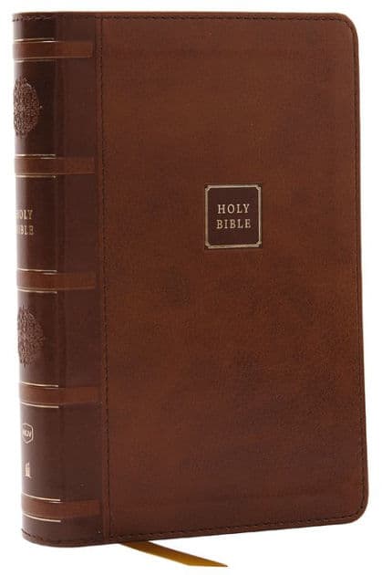NKJV Compact Paragraph-Style Bible w/ 43,000 Cross References, Brown Leathersoft, Red Letter, Comfort Print: Holy Bible, New King James Version: Holy Bible, New King James Version by Thomas Nelson