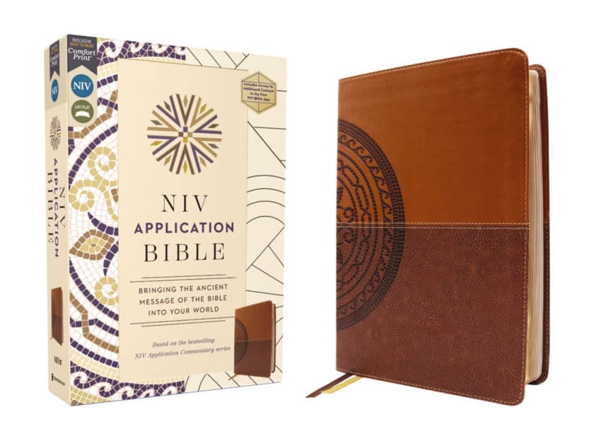 NIV Application Bible, Leathersoft, Brown, Red Letter, Comfort Print: Bringing the Ancient Message of the Bible into Your World by Zondervan