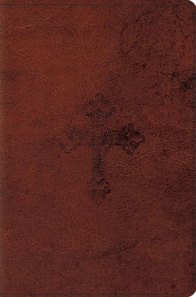 ESV Compact Bible (TruTone, Walnut, Weathered Cross Design) by Crossway