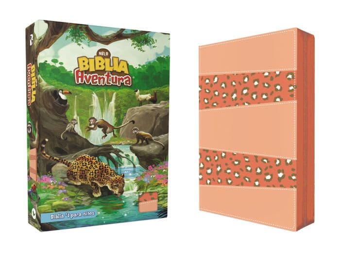 NBLA, Biblia Aventura, Interior a color, Leathersoft, Coral, con Cierre, Comfort Print by NBLA-Nueva Biblia de Las Américas