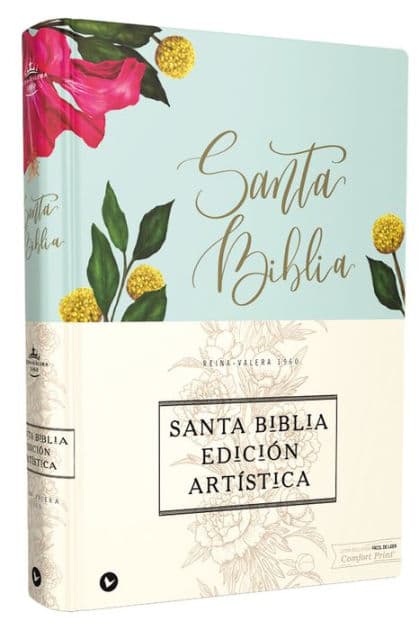RVR60, Santa Biblia, Edición Artística, Tapa Dura/Tela, Floral, Arte con bordes dorados, Palabras de Jesús en Rojo, Comfort Print by Vida