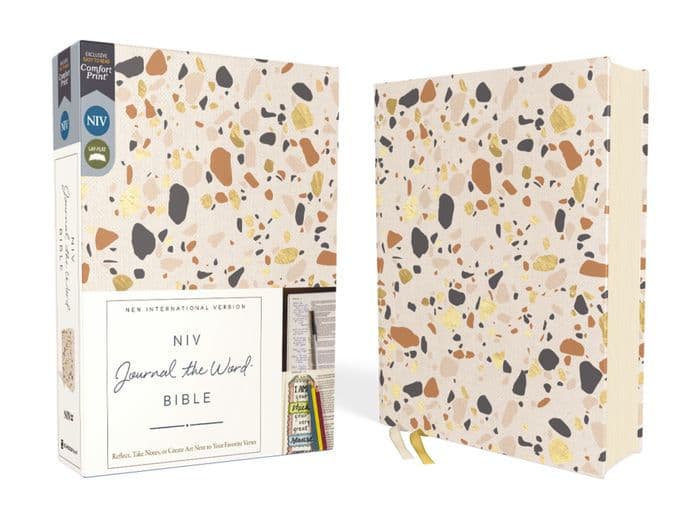 NIV, Journal the Word Bible (Perfect for Note-Taking), Cloth over Board, Cream, Red Letter, Comfort Print: Reflect, Take Notes, or Create Art Next to Your Favorite Verses by Zondervan