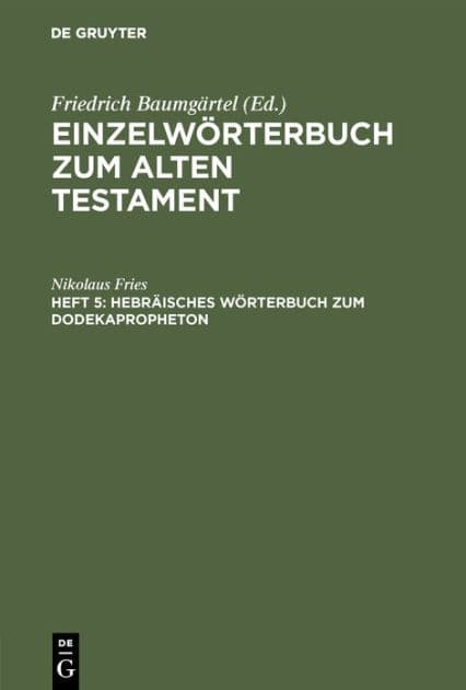 Hebräisches Wörterbuch zum Dodekapropheton by Nikolaus Fries