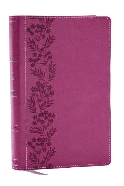 NKJV Personal Size Large Print Bible with 43,000 Cross References, Pink Leathersoft, Red Letter, Comfort Print by Thomas Nelson