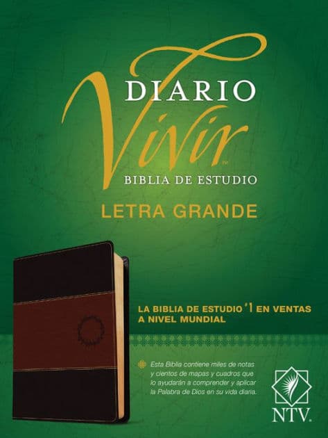Biblia de estudio del diario vivir NTV, letra grande (SentiPiel, Café/Café claro, Letra Roja) by Tyndale Bible